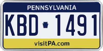PA license plate KBD1491