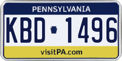 PA license plate KBD1496