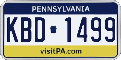 PA license plate KBD1499