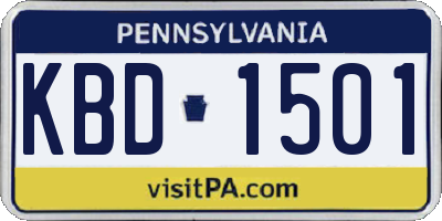 PA license plate KBD1501
