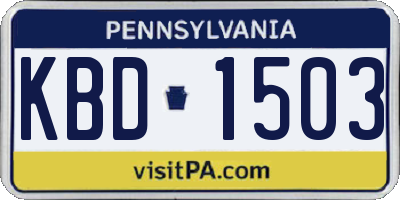 PA license plate KBD1503