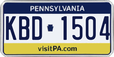 PA license plate KBD1504
