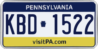 PA license plate KBD1522