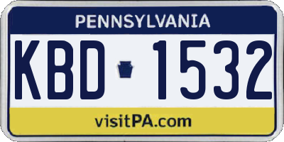 PA license plate KBD1532