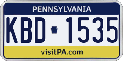 PA license plate KBD1535
