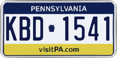PA license plate KBD1541