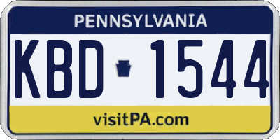 PA license plate KBD1544