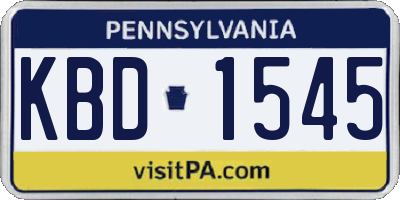 PA license plate KBD1545