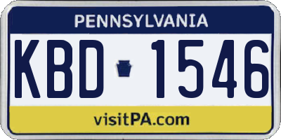 PA license plate KBD1546