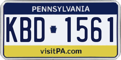 PA license plate KBD1561