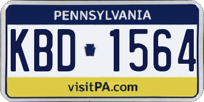 PA license plate KBD1564