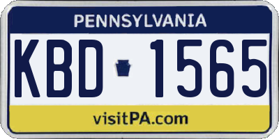 PA license plate KBD1565