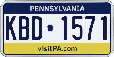 PA license plate KBD1571