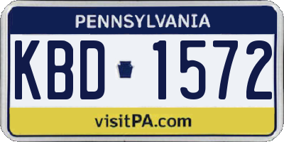 PA license plate KBD1572
