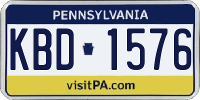 PA license plate KBD1576