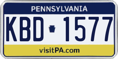 PA license plate KBD1577