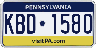 PA license plate KBD1580