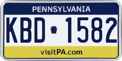 PA license plate KBD1582