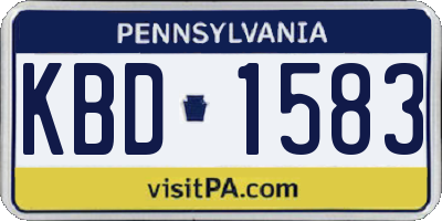 PA license plate KBD1583