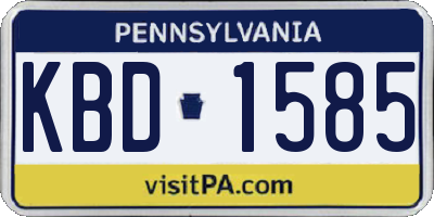 PA license plate KBD1585
