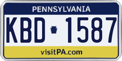 PA license plate KBD1587