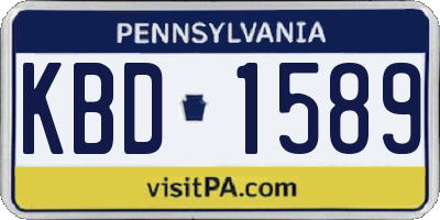 PA license plate KBD1589