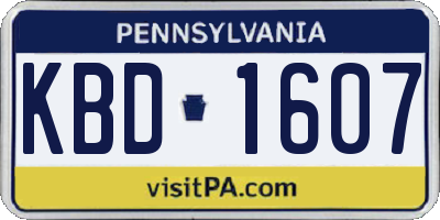 PA license plate KBD1607