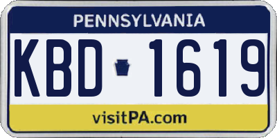 PA license plate KBD1619