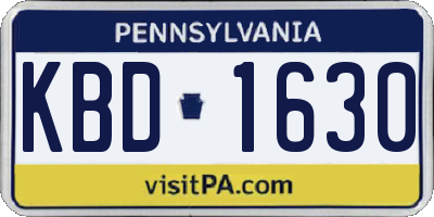 PA license plate KBD1630