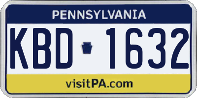 PA license plate KBD1632