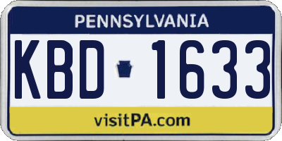 PA license plate KBD1633