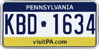 PA license plate KBD1634