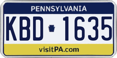 PA license plate KBD1635
