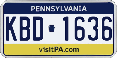 PA license plate KBD1636