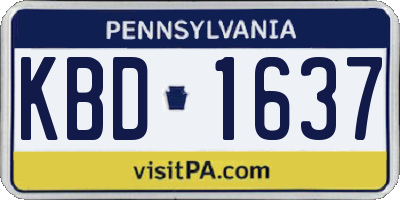 PA license plate KBD1637