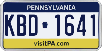 PA license plate KBD1641