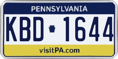PA license plate KBD1644