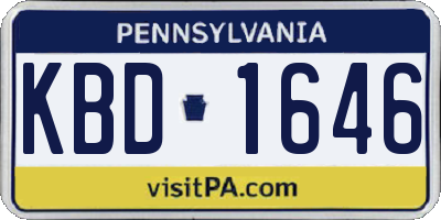 PA license plate KBD1646