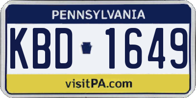PA license plate KBD1649