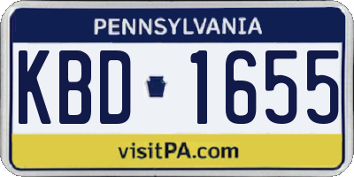 PA license plate KBD1655