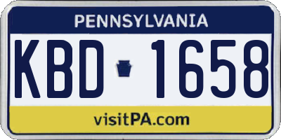 PA license plate KBD1658