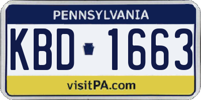 PA license plate KBD1663