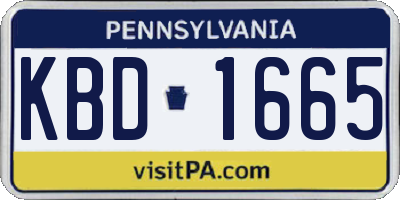 PA license plate KBD1665