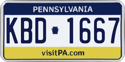 PA license plate KBD1667