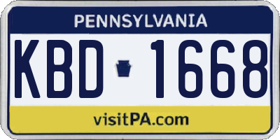 PA license plate KBD1668