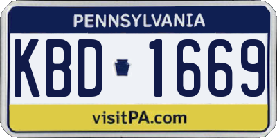 PA license plate KBD1669