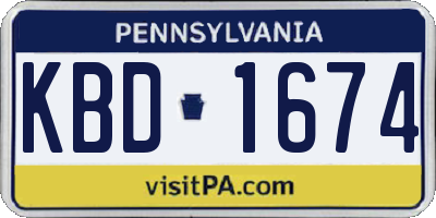 PA license plate KBD1674