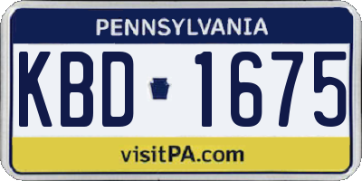PA license plate KBD1675