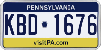 PA license plate KBD1676