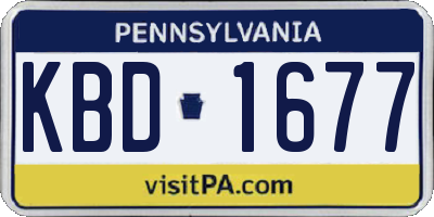 PA license plate KBD1677